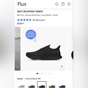 Flux footwear adapt waterproof runners size 7.5